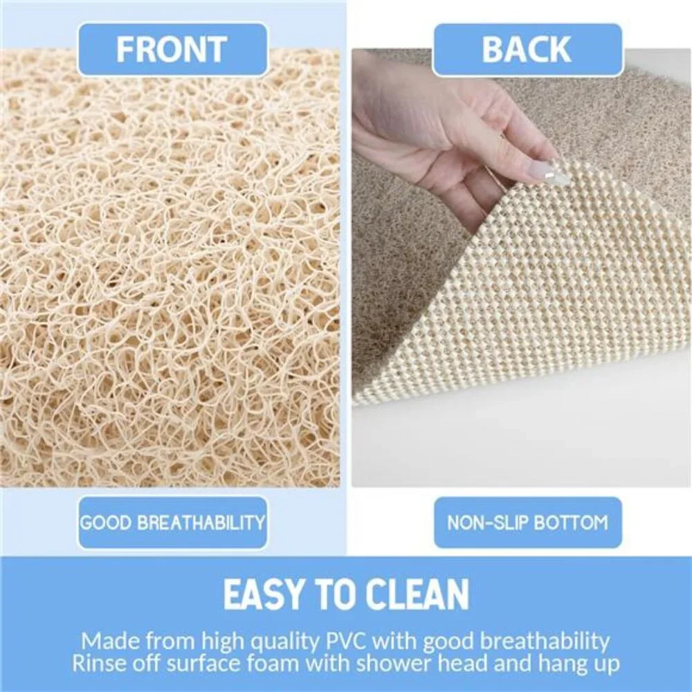 Non Slip Bathtub Mat Shower Foot Scrubber Quick Dry Bath Mat for Bathroom Home